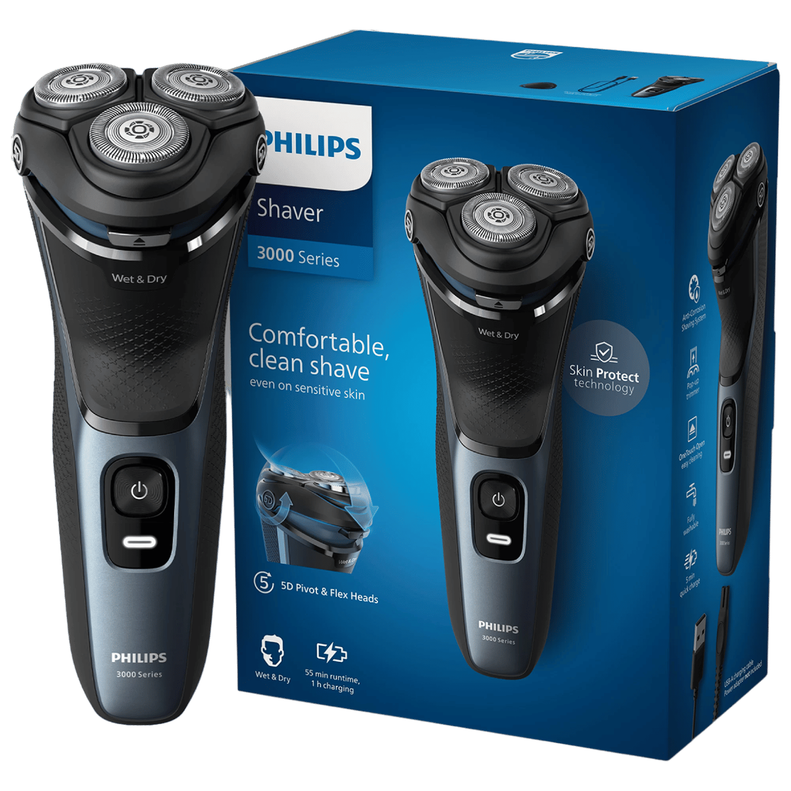 Buy PHILIPS 3000 Series Rechargeable Cordless Shaver for Face for
